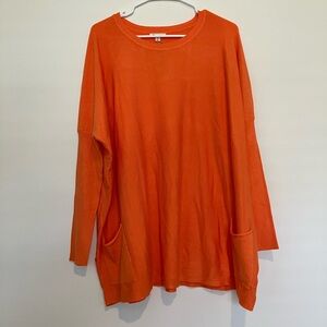 NWT Tea n Rose Boutique Vibrant Orange Long Sleeve Sweater M/L